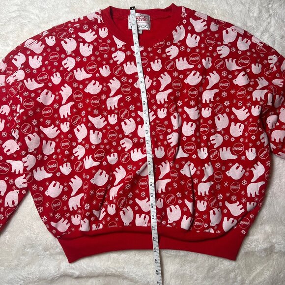 Wildfox x Coca-Cola‎ Red Polar Bear Holiday Print Sweatshirt – Women’s M - Picture 6 of 7